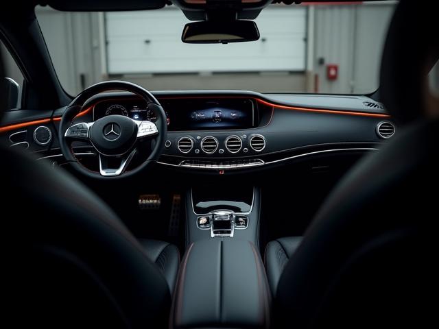 Interni Mercedes Classe S dopo detailing, puliti e sanificati